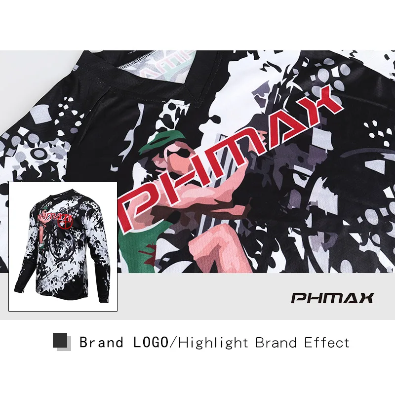PHMAX велосипедная одежда спортивные майки дышащая быстросохнущая рубашка DH