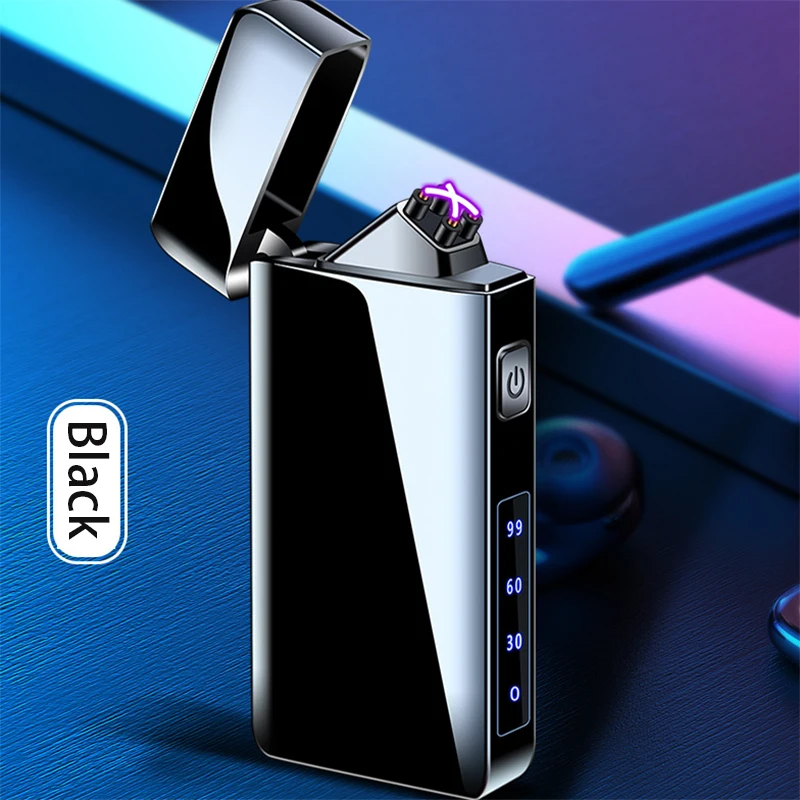 

Creative Pulse Dual-arc Wind-proof Lighter with USB Charging Cigarette Lighter for Lighting