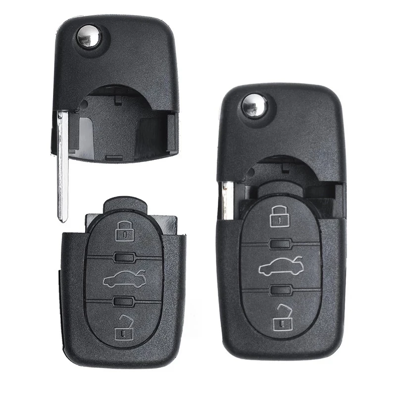 Пульт дистанционного управления KEYECU с 3 кнопками 433 92 МГц ID48 чип для Audi A2 A3 A4 A6 A8 TT Fob