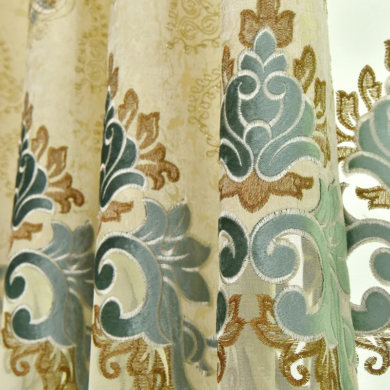 Европейский рисовый белый с вышивкой теплые и великолепные шторы для гостиной