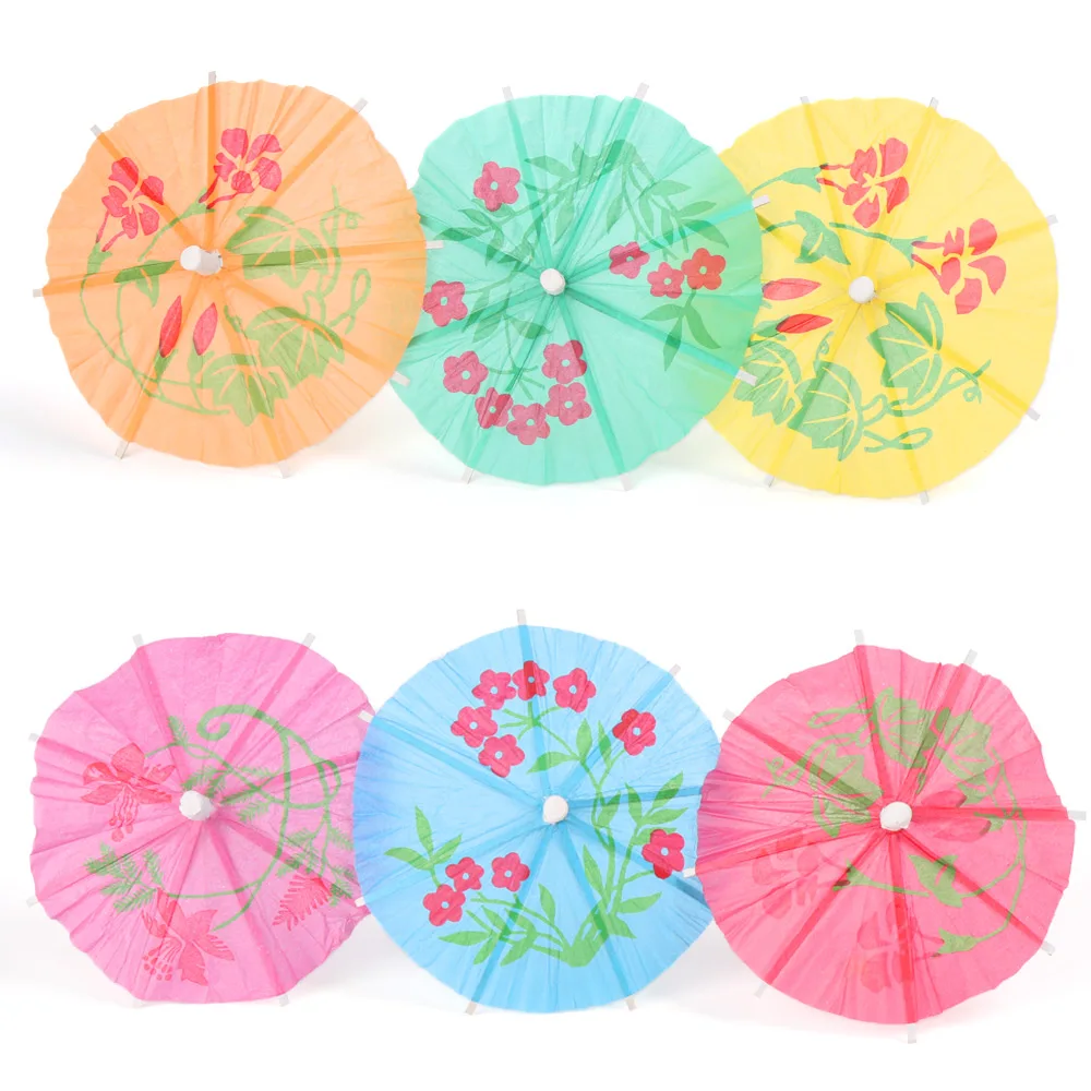 24 шт. бумажные Коктейльные зонты для напитков Зонты Луау палочки тропические