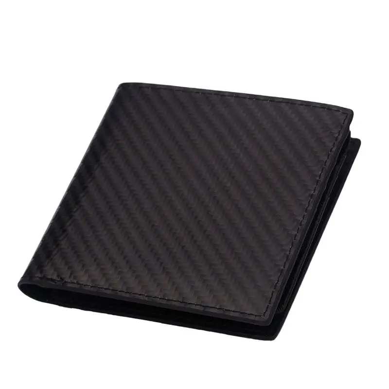 

Брендовые мужские кошельки из углеродного волокна с RFID-блокировкой, кошелек из натуральной кожи, мужской кошелек с отделением для монет