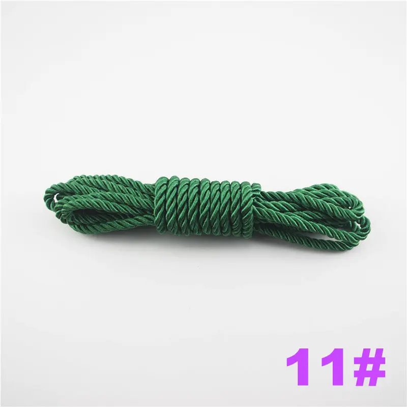 DIY Cord Jewelry findings 5 мм сплошной цвет 3 плетеный шнур нить декоративная скрученная атласная полиэфирная нить 10 м/шт. DS220 - Цвет: 11