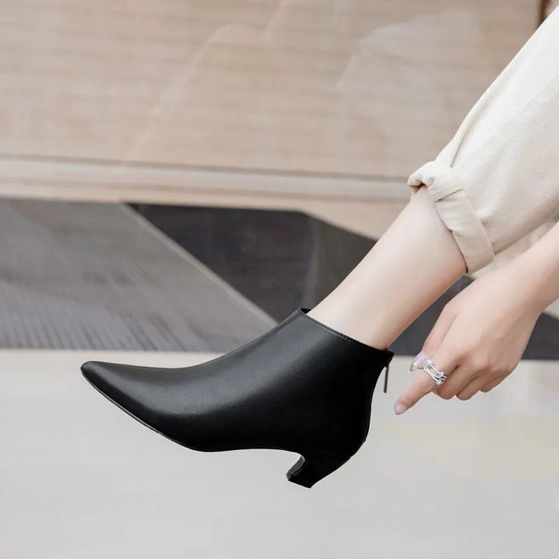 Boots Female Women Shoes Ankle 2020 New Autumn British Style Genuine Leather with Short Boots Elegant Lady Motorcycle Boots Boots Female Women Shoes Ankle 2020 New Autumn British Style Genuine Leather with Short Boots Elegant Lady Motorcycle Boots