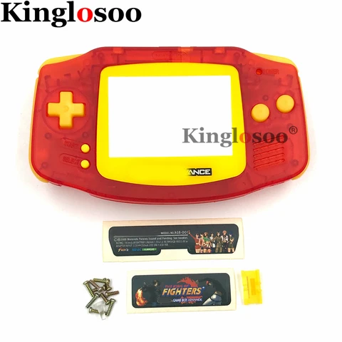 Полностью прозрачный красный чехол «сделай сам» для Nintendo Game boy Advance GBA, запасной чехол с резиновыми линзами для экрана