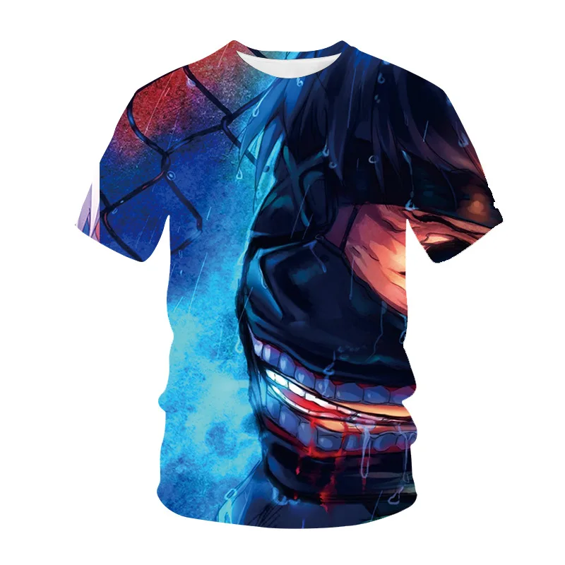 

2021 Kids T Shirt Fashion Japanese Anime New 3D Tshirt Printing Anime Round Neck Boy T-shirt Short-sleeved Parent-child Outfit