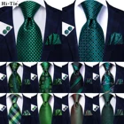 Hi-Tie Зеленый бирюзовый галстук однотонный Пейсли Мужской Шелковый Свадебный галстук Карманный квадратный комплект вечерние деловые модные дизайнерские дропшиппинг