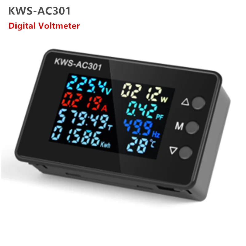 Фото KWS-AC301 Цифровой вольтметр, счетчик электроэнергии, ваттметр, анализаторы энергии, детектор напряжения переменного тока 50-300 В, 0-100 А, 50-60 Гц №2