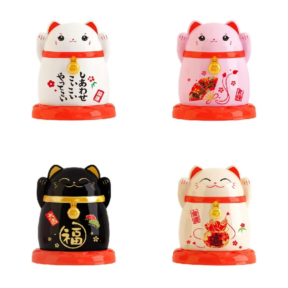 Китай lucky cat Диспенсер Для Зубочисток коробка держатель пластиковые коробки для хранения гостиная кухня аксессуары дома фэн шуй декоративные