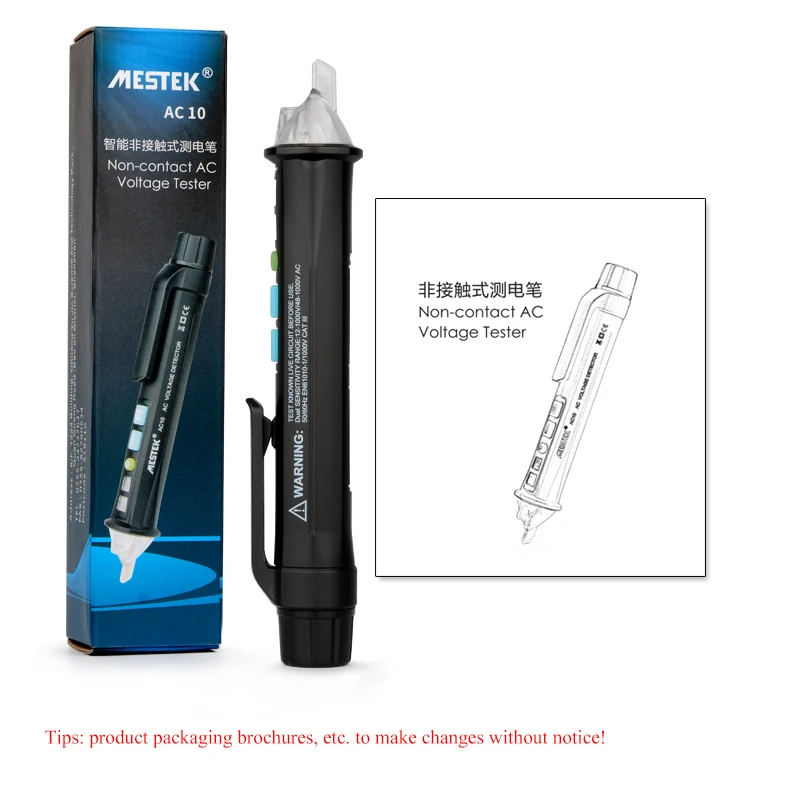 Non-contact AC Voltage Detector Tester Meter 12V-1000v Pen Style Electric Indicator LED Outlet Dectetor Sensor | Инструменты
