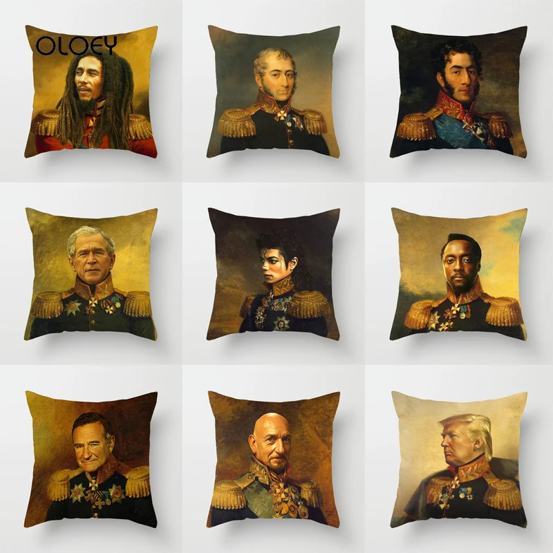 

Bob Marie Donald Trump European-style Retro Benedict Cumberbatch Polyester Fiber Pillowcase Family Bedroom Hotel Car Decoration.