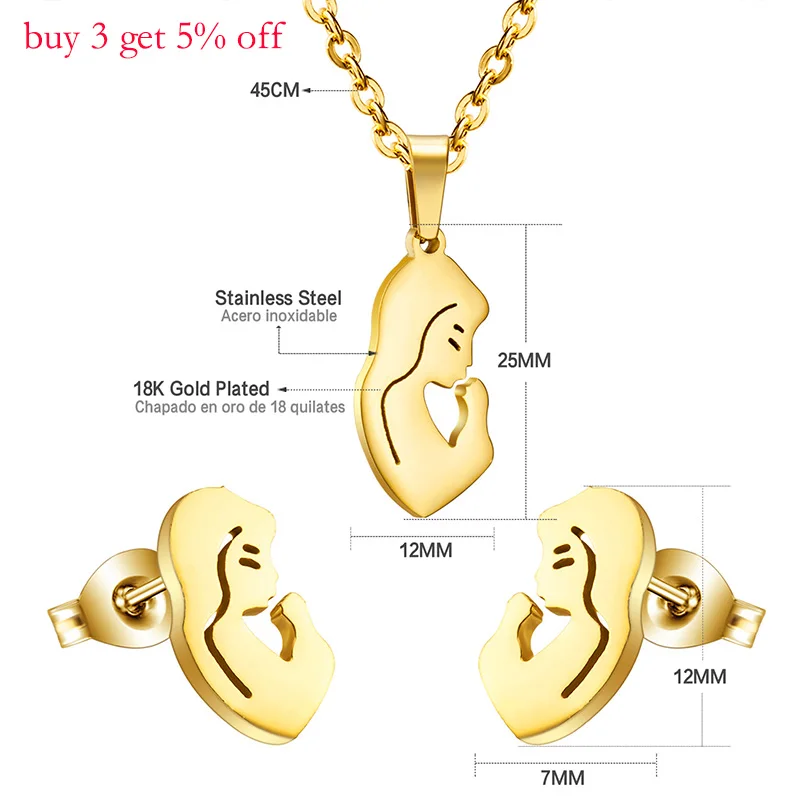 Комплект ювелирных изделий LUXUKISSKIDS ожерелье с подвеской и серьги свадебные