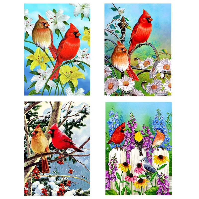 

4Pcs 5D DIY Diamond Painting Kits for Kids Full Drill Bird Diamond Painting Embroidery Kits Wall Art Decor 30X40cm