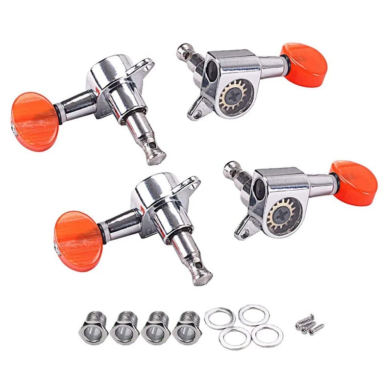 

4 Pcs Guitar String Tuning Pegs 2R&2L Acoustic Guitar Tuning Peg Machine Heads for Ukulele Uke Parts