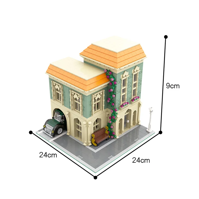 

Street View Modular House Model Post Office + Delivery Car Constructor Educational Toys Building Blocks Bricks For Children Kids