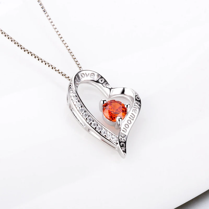 CLUCI ожерелье из стерлингового серебра 925 пробы с красным цирконием в форме сердца