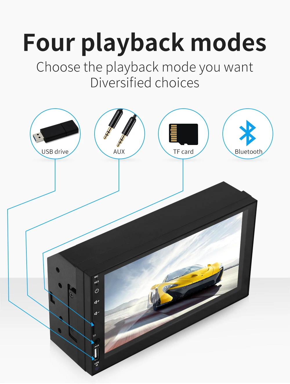 Автомагнитола HD 7 &quot 2DIN MP5 плеер FM радио Bluetooth зеркальная связь AUX поддержка камеры