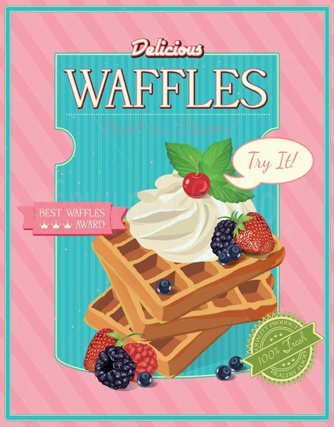 

WAFFELS BEST IN TOWN` LARGE METAL TIN SIGN POSTER VINTAGE STYLE Coffee Bar Decoration Home Decor