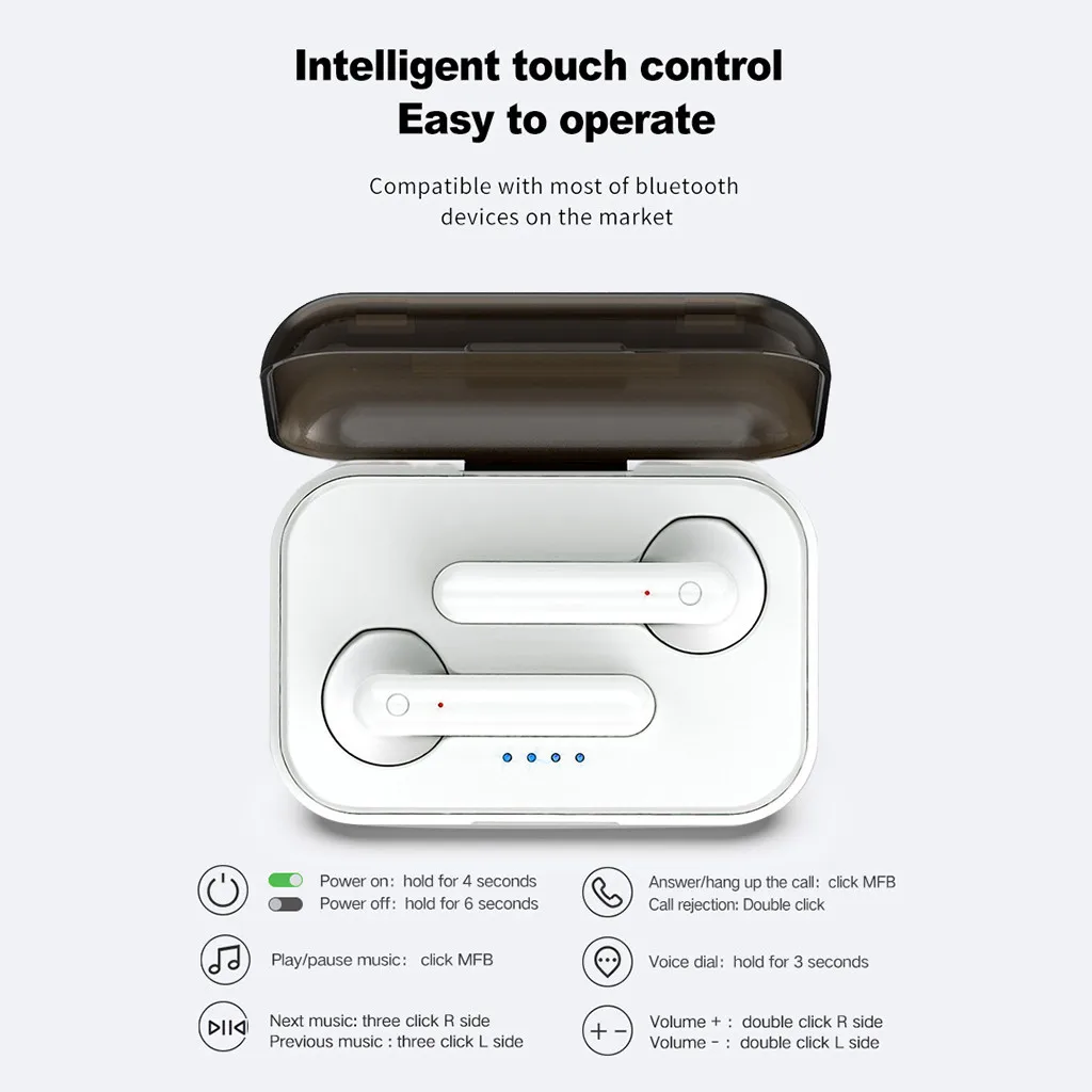 TWS 5 0 беспроводные Bluetooth наушники J10 HiFi стерео Спортивная гарнитура с зарядным