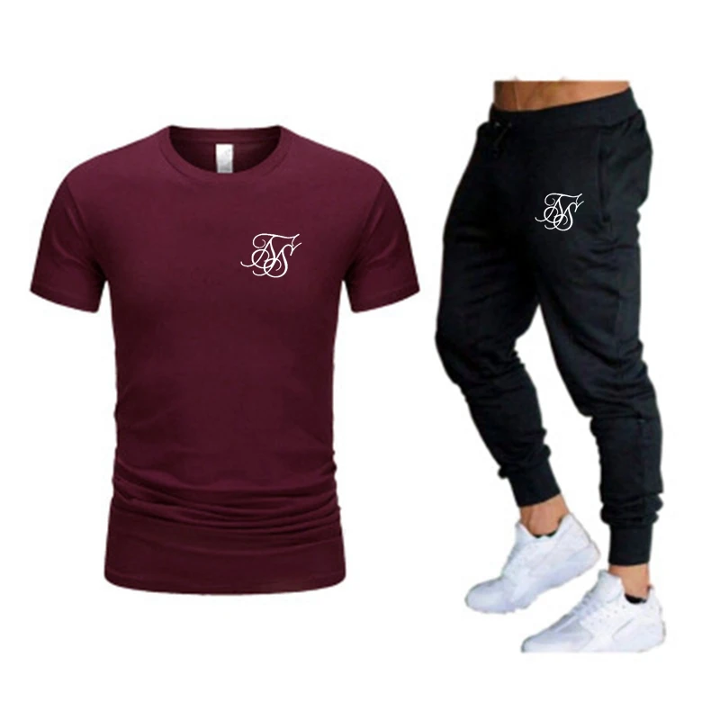 

Men's Sets T Shirts+Shorts Men Brand Two Piece Suit Tracksuit Male Casual Tshirts Workout Fitness Sets Jogger Suits for Men