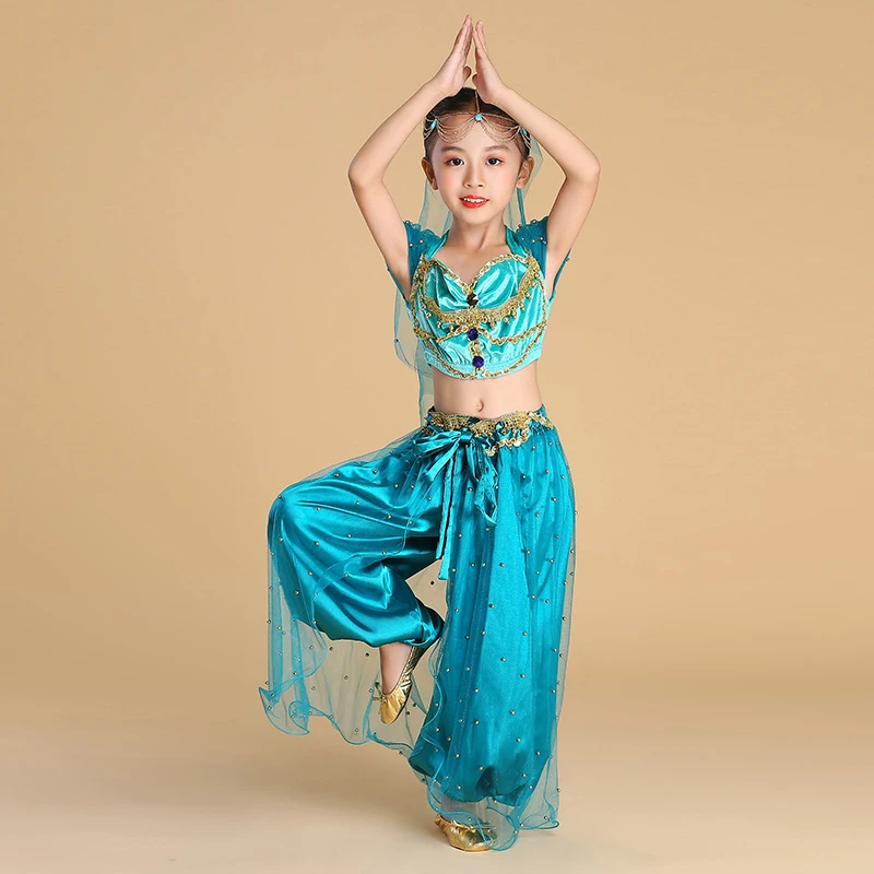 Детский костюм для танца живота девочек индийский танцевальный косплея на