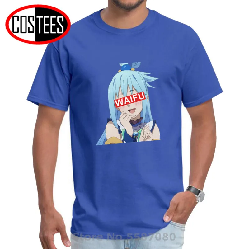 Женская и мужская футболка Camiseta WAIFU из материала японского аниме эстетическая Aqua