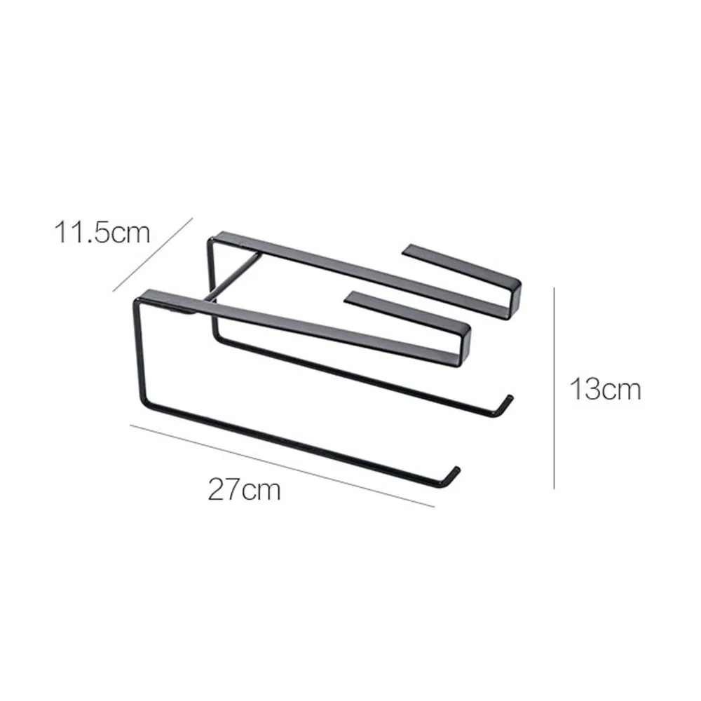 

Double-row Cabinet Paper Towel Rack Tissue Holder Kitchen Bathroom Hanging Storage Practical No-punching Organization