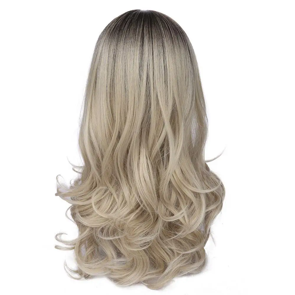 Ombre Brown Wignee 2 тона длинные Омбре волосы средняя часть синтетический парик для женщин натуральный черный до розовый температура длинные поддельные волосы косплей парик - Цвет: Ombre Brown