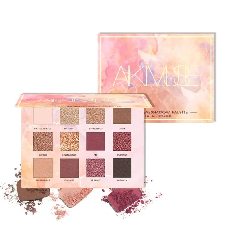 

Marble Matte Eyeshadow Palette 12 Colors Waterproof Long-lasting Pressed Powder Eye Shadow Cosmetics for Gift