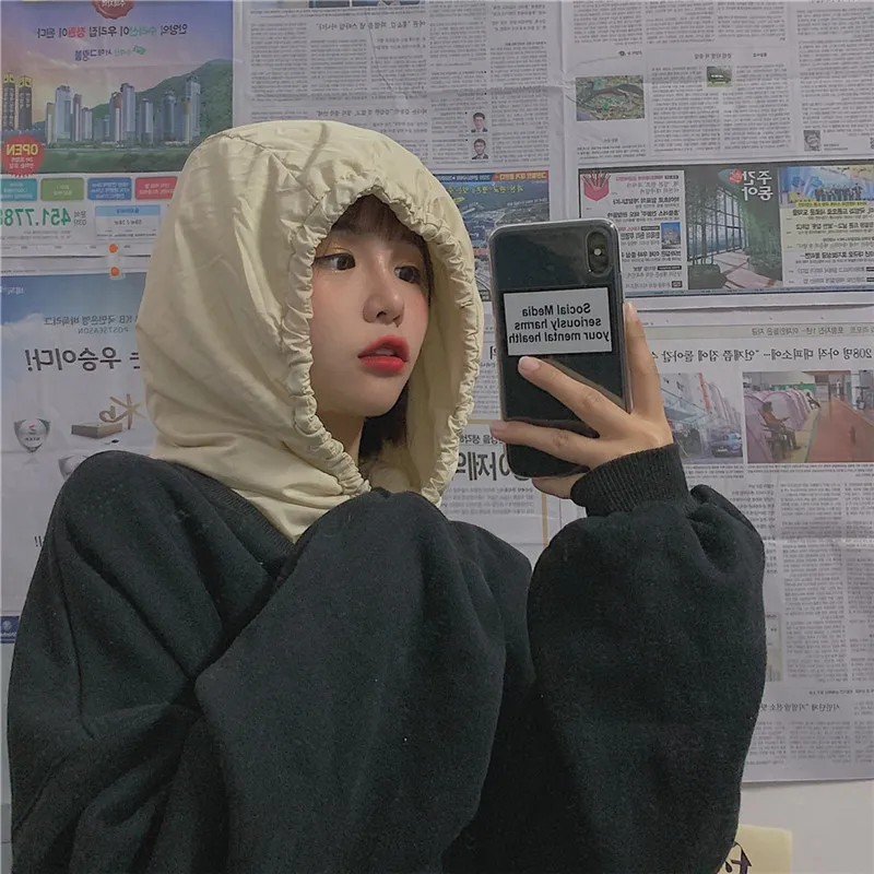 Kawaii консервативный стиль толстовки женские большие размеры с длинным рукавом