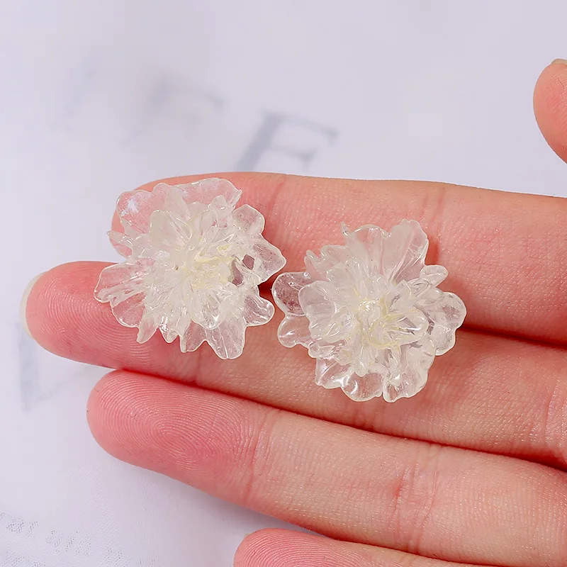 Милые серьги гвоздики в Корейском стиле карамельных цветов из смолы для женщин и