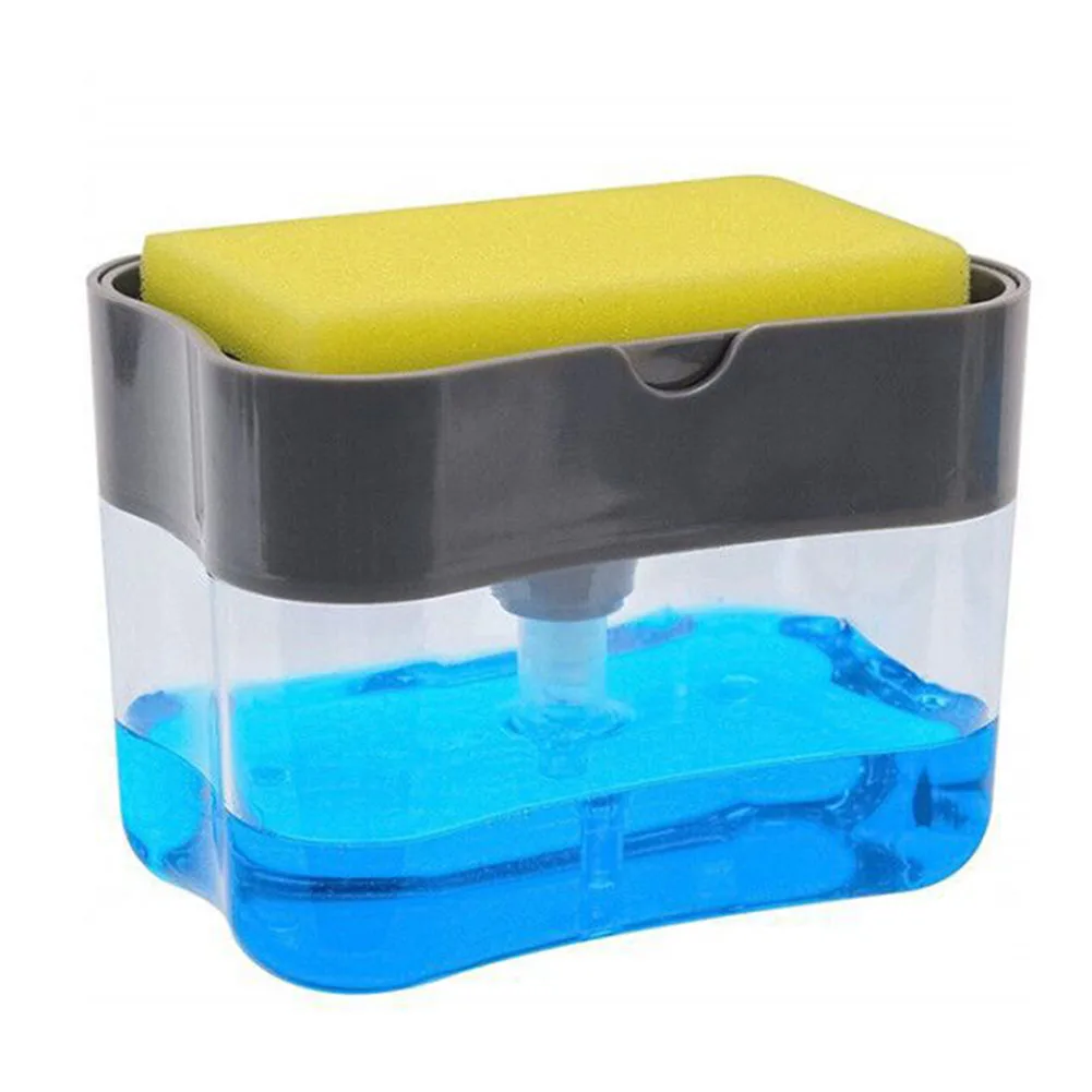 

Soap Dispenser Pump With Sponge Manual Press Cleaning Liquid Dispenser Container Manual Press Soap Organizer Kitchen Tool