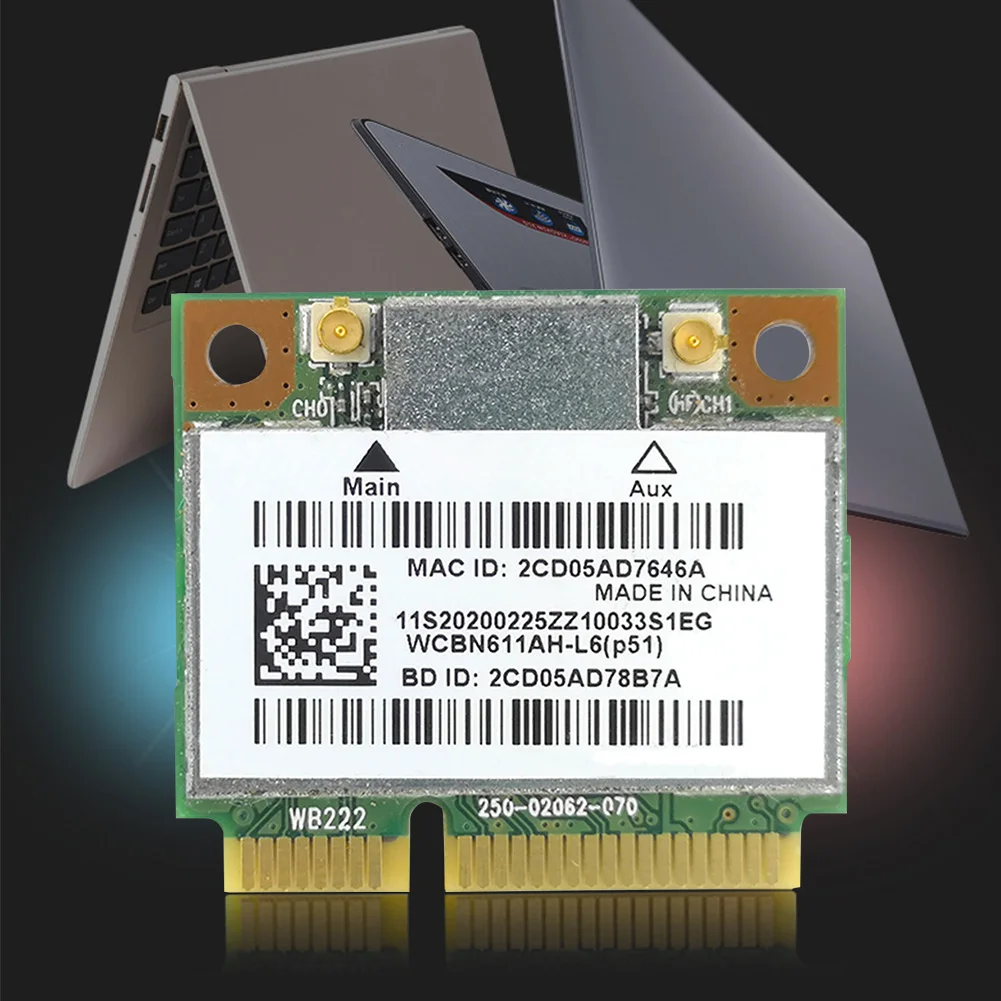 

300Mbps Laptop Network Cards 2.4G + 5G Dual Band Wireless Bluetooth 4.0 Mini PCI-E Wireless Card Home Office For Windows 7/8/10