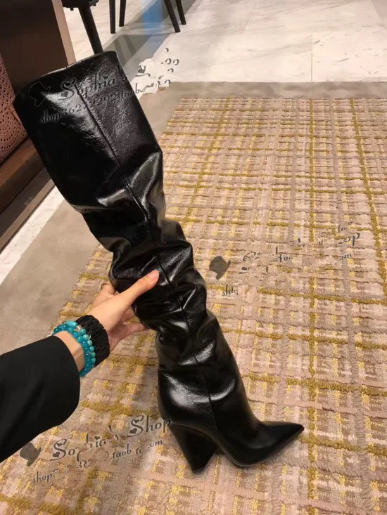 

High Heels Boots Women Winter Botas Mujer Crystal Catwalk Shoes Women Luxury Bota Feminina Fashion Botines Mujer 2020 Large Size