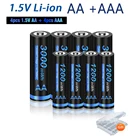 Литиевая аккумуляторная батарея AA + AAA, 1,5 в, AA, 1,5 МВтч, МВтч, в, литий-ионные батареи для игрушек, батарея аа, ААА с дистанционным управлением
