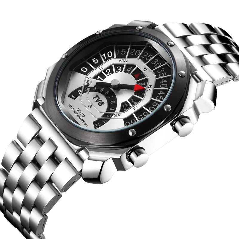 Часы мужские спортивные с квадратным циферблатом компасом водонепроницаемые из