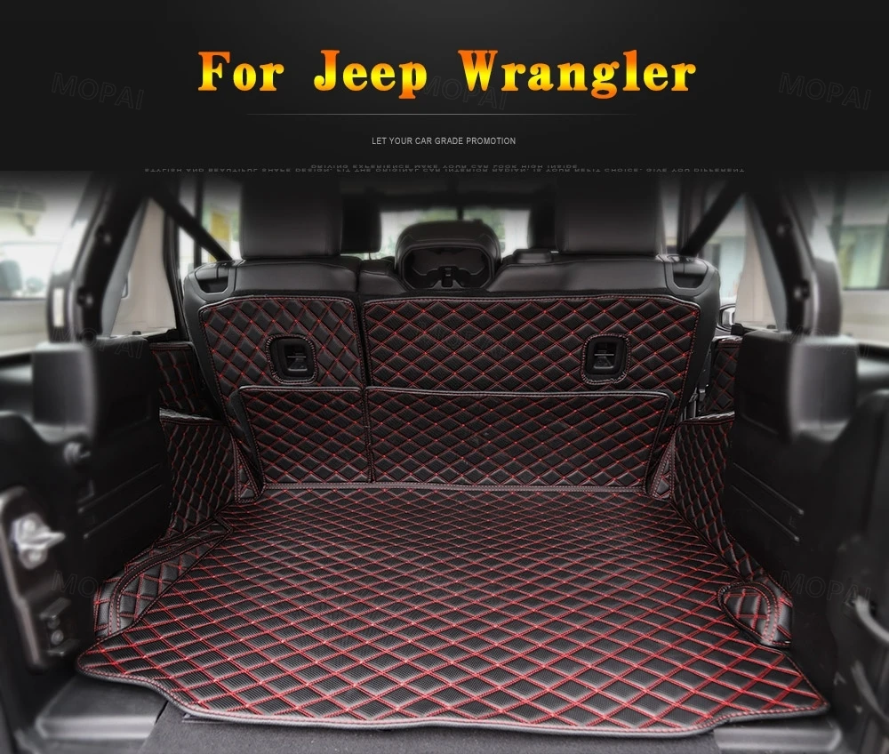MOPAI коврики для Jeep Wrangler JL+ кожа грузового лайнера автомобиля задний багажник ноги коврики для Jeep JL Wrangler аксессуары
