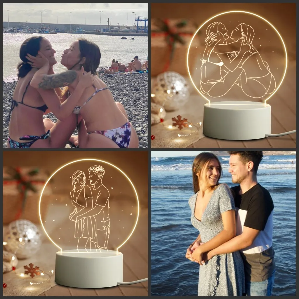 Personalized Custom Gifts 3D Night Light DIY Text Photo Lamp Wedding Anniversary Birthday Mother's Day Father's Gift | Лампы и