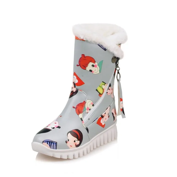 Женские ботинки с принтом ботильоны больших размеров 9 10 11-15 бахромой и молнией