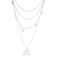 fashion jewelry necklace pentagram tassel necklace crescent pendant necklace gothic necklace women statement necklace bijoux