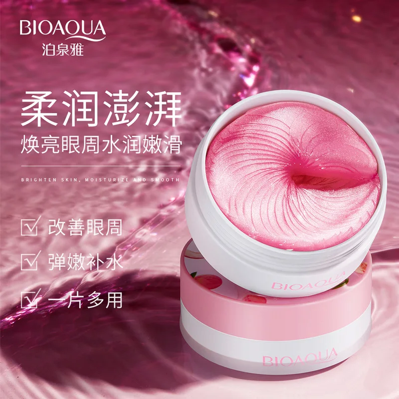 Bioaqua Peach six peptide увлажнение наносится для улучшения устранения темных кругов под глазами, увлажняющая пленка для глаз