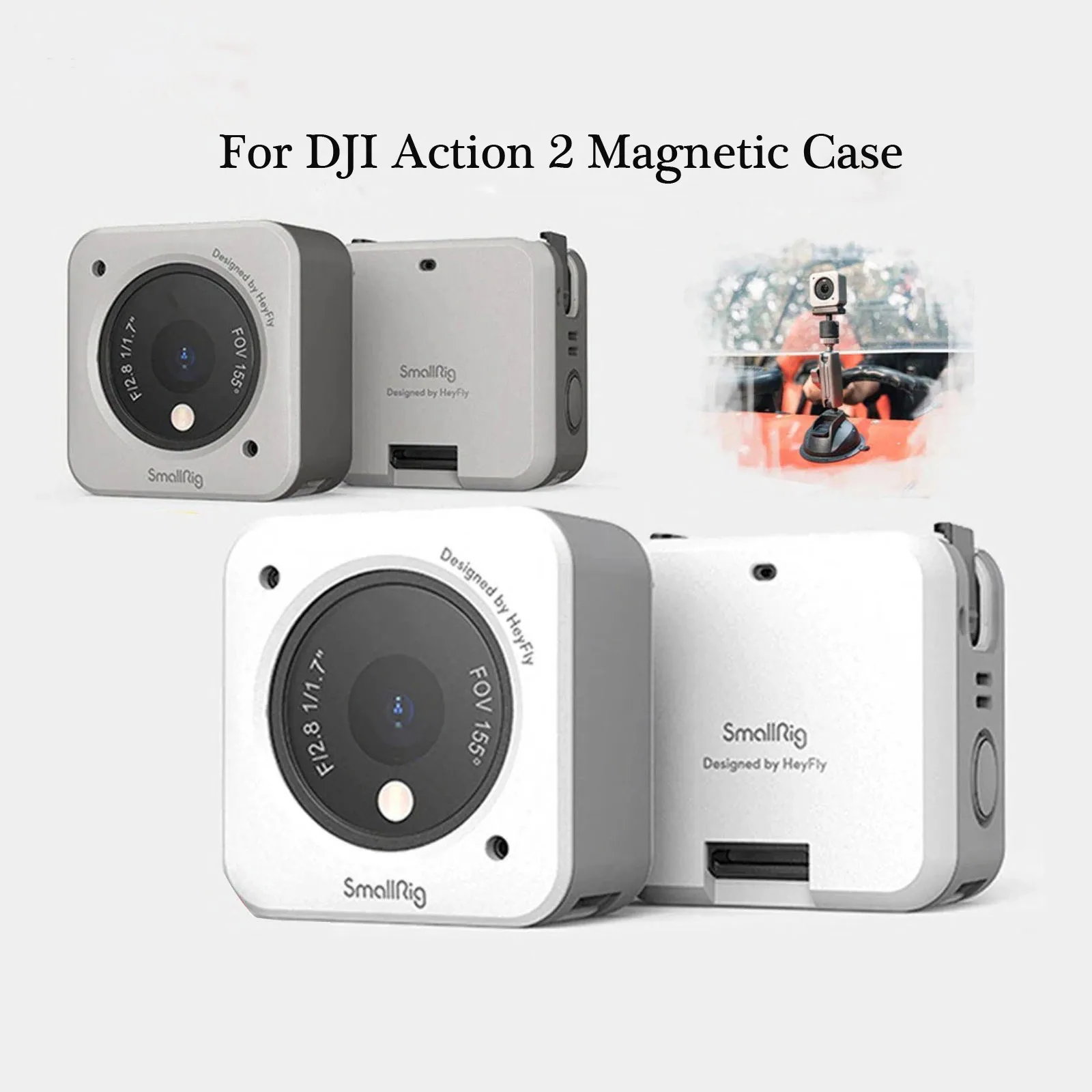 

2021 Magnetic Action Camera Case For Dji Action 2 To Protect From Scratches Pc Hard Shell Cover Mounted Sports Camera Accessory