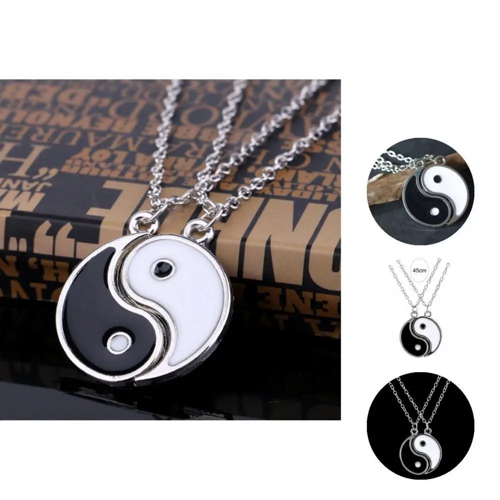 

Unique Charm Necklaces Chic Great Gift Tai Chic Pattern Friendship Necklaces Friendship Necklaces Couple Necklaces 2Pcs