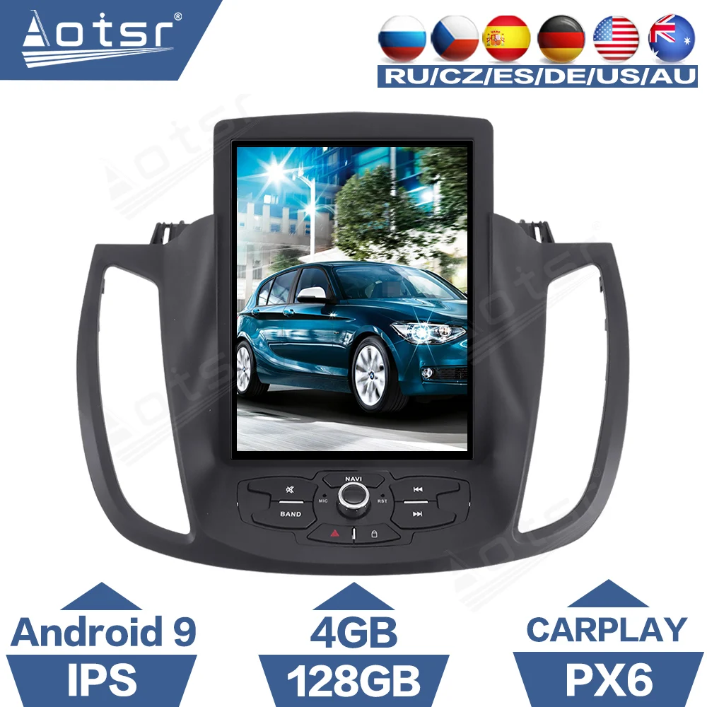 melhor Rádio Do Carro De Aotsr Android 9 Coche Para Ford Kuga Escape 2013 - 2018 Jogador Multimídia Do Carro Navegação Gps Dsp Carplay Px6 Autoradio