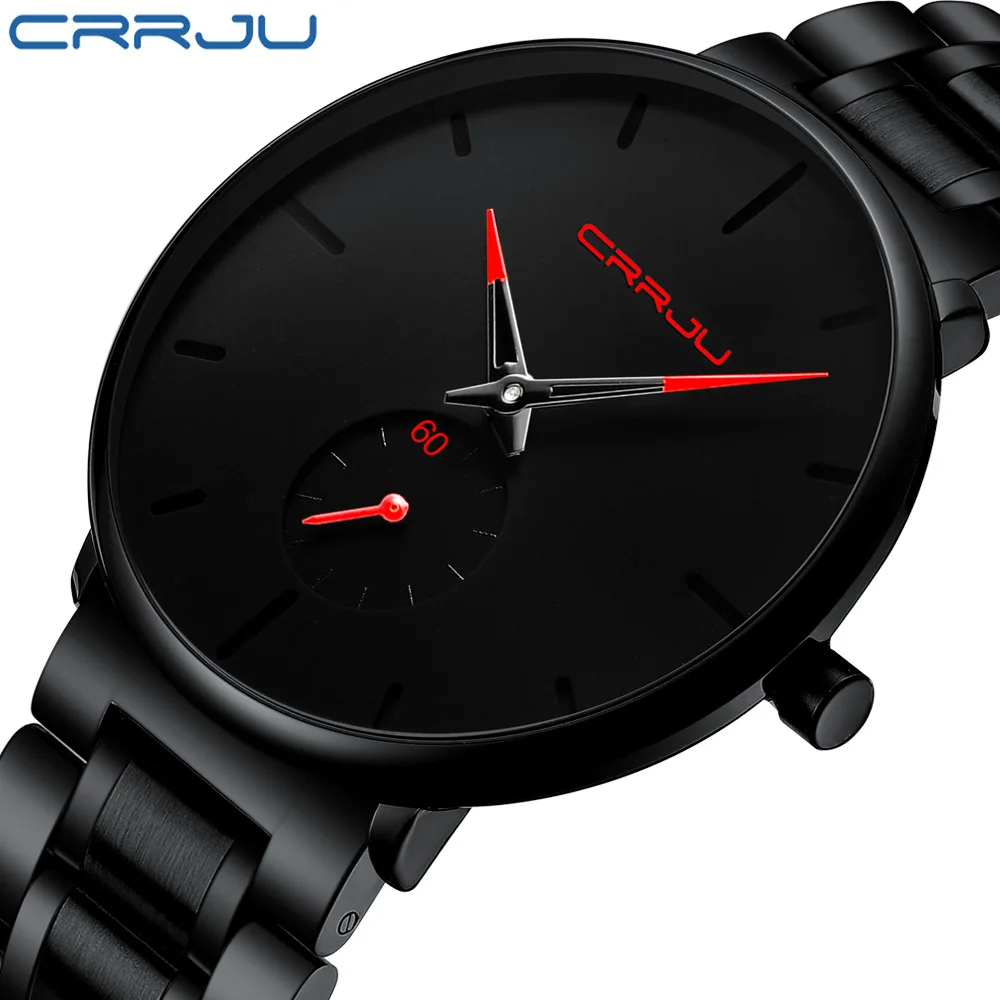 

CRRJU New Men Quartz Watches Top Luxury Minimalist Business Wristwatch Fashion Casual Waterproof Watch for Men relogio masculino
