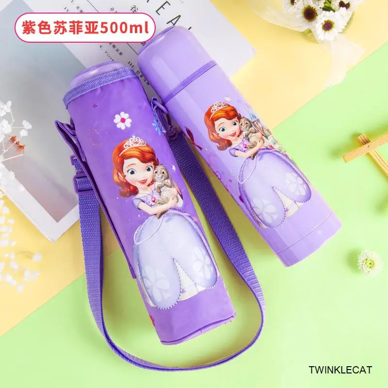 sofi Disney, 500 мл, детский термос, бутылочки с чашкой, Детская кружка для воды для мальчиков и девочек, Изолированная чашка для кормления,, зимняя, новая, школьная, портативная, Термочашка с Микки-Минни, прямые бутыл - Цвет: sofi