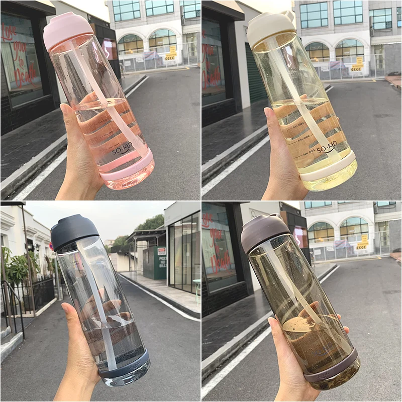 Бутылка для воды 1000 мл с трубочкой Экологически чистая не содержит Бисфенол А