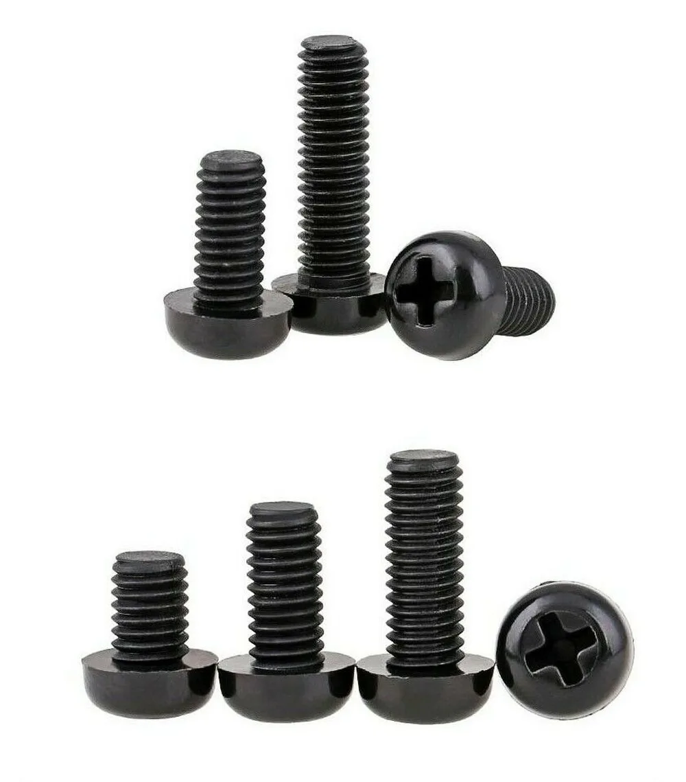 

10 шт., черные нейлоновые винты с круглой головкой M5 M6 M8