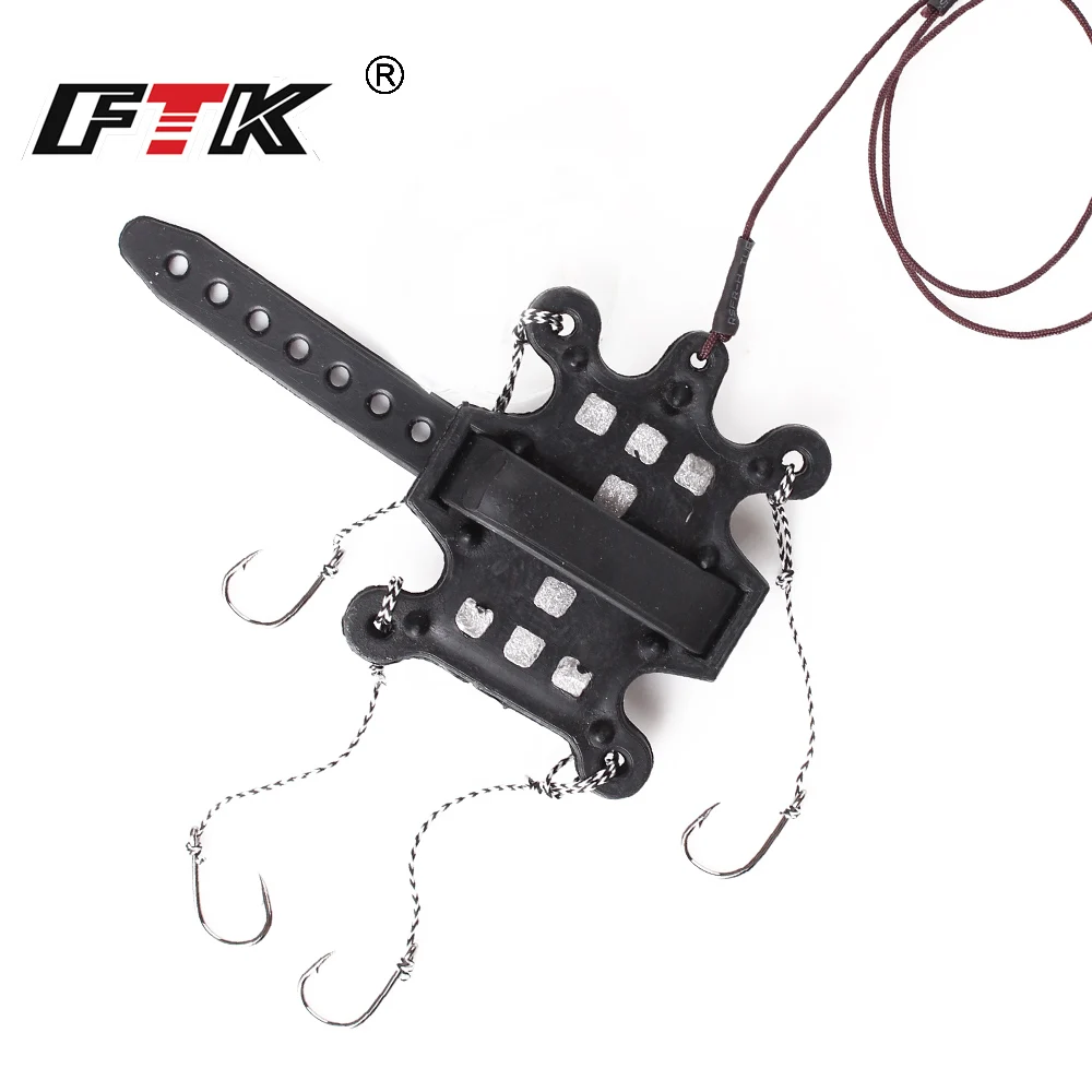 

FTK XYD-XL9 Metal Carp Fishing Hair Rigs Sinker Bait Cage Europe Feeder Fishing Group Barbed Carp Bait Hook Holder