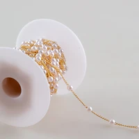xuqian wholesale pearl beads brass or sterling silver chains for diy jewelry making necklace bracelet accessories c0062